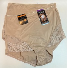 NWT 2-Pack Bali Firm Control Shaping Brief Panties X054 Nude/Beige Size 2XL