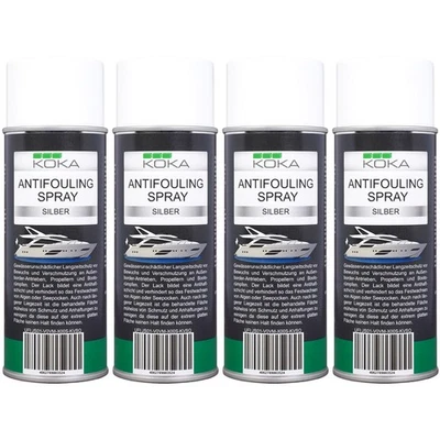 4x KOKA Antifouling Spray Silber Bewuchs-Schutz für Boot Rumpf Antrieb Propeller