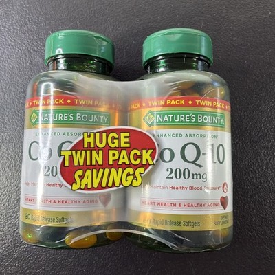 Nature s Bounty CoQ10 200 Mg 80 Ct Twin Pack (160) Exp 4/2028