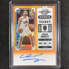 2022-23 Contenders Optic Isaiah Mobley Rookie Ticket Auto Orange 13/75