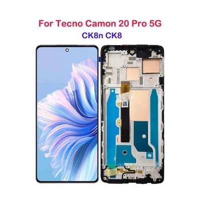AMOLED Display LCD Screen Touch Digitizer w/Frame For Tecno Camon 20 Pro 5G CK8n