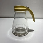 Vintage MCM 5.5” Federal Tool Corp Glass Syrup Dispenser Yellow Handle