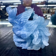 1.3LB Natural Sea Blue Treasure Crystal Quartz Column Spiritual Energy