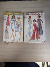 Set 2 1960s Simplicity Sz 10 8641 Dress Cut  7023 Jumpsuit Uncut Patterns