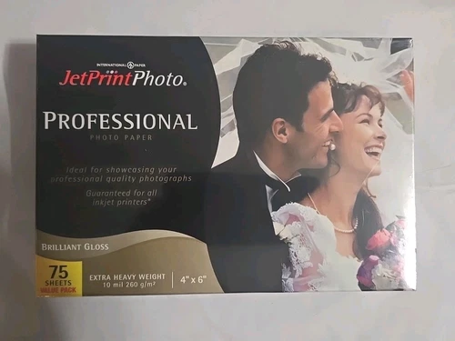Jet Print Photo Professional Photo Paper 4" x 6" 75 Sheets Brilliant Gloss NEW 