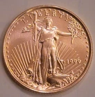 U.S.  American Eagle $5 Gold Coin 1999 1/10 oz .9167 Brilliant Business Strike