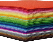 Felt Fabric Sheets 4x4 Craft Squares Assorted Colors Nonwoven 1mm Thick 42 Pcs