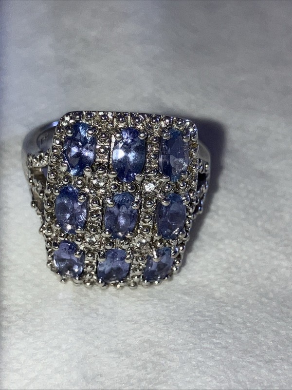 Tanzanite Cocktail Ring 925 Size 7