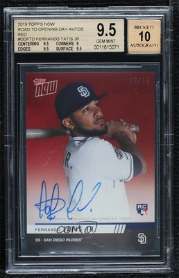 2019 Topps Now Road to Opening Day Red 2/10 Fernando Tatis Jr Rookie Auto RC uk2