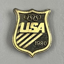 Vintage USA 1980 Olympics Brass Belt Buckle United States Olympic Committee 3.5"