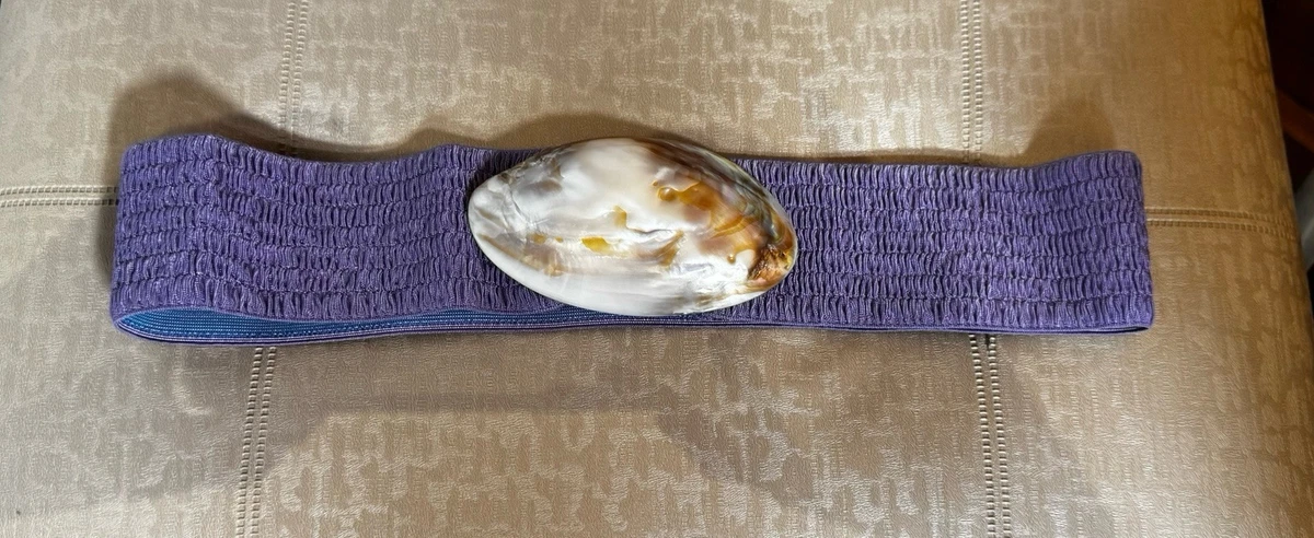 Charmant Belts mother of pearl Shell Buckle Iridescent Purple Band Vintage Mother of Pearl Vintage Belts | eBay main image 3