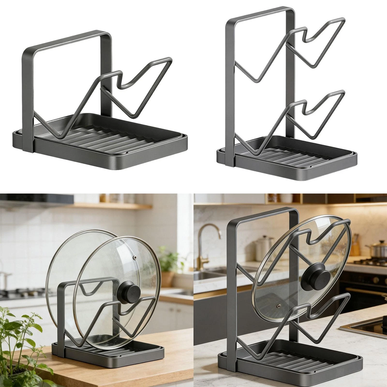 Pot Lid Organizer Rack Practical Utensils Rack for Pantry Kitchen Restaurant
