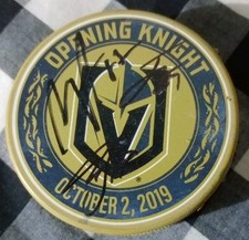 Marchessault Smith Patches Signed Hockey Puck Vegas Golden Knights
