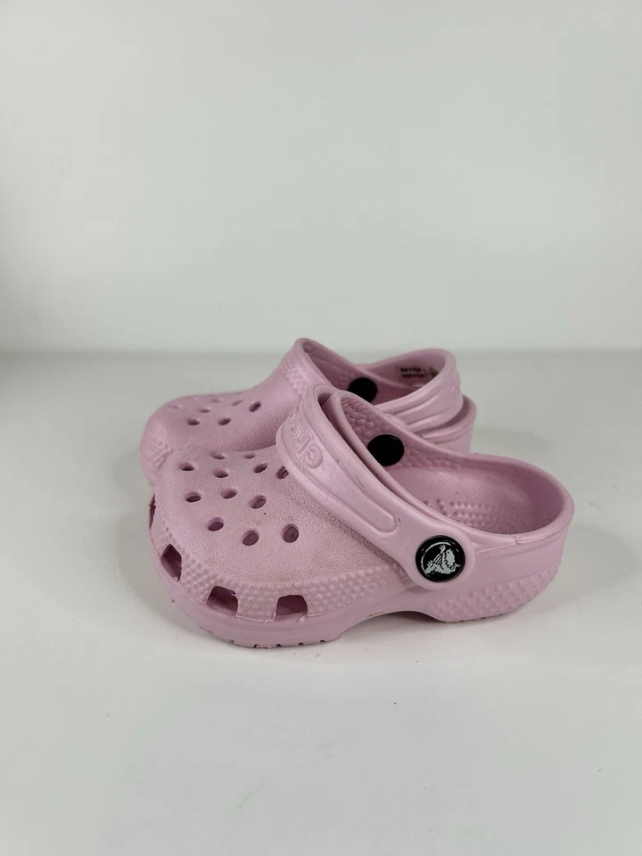 Zuecos Crocs para bebé niña color rosa goma clima cálido niño talla 2/3 Foto 3 de 4