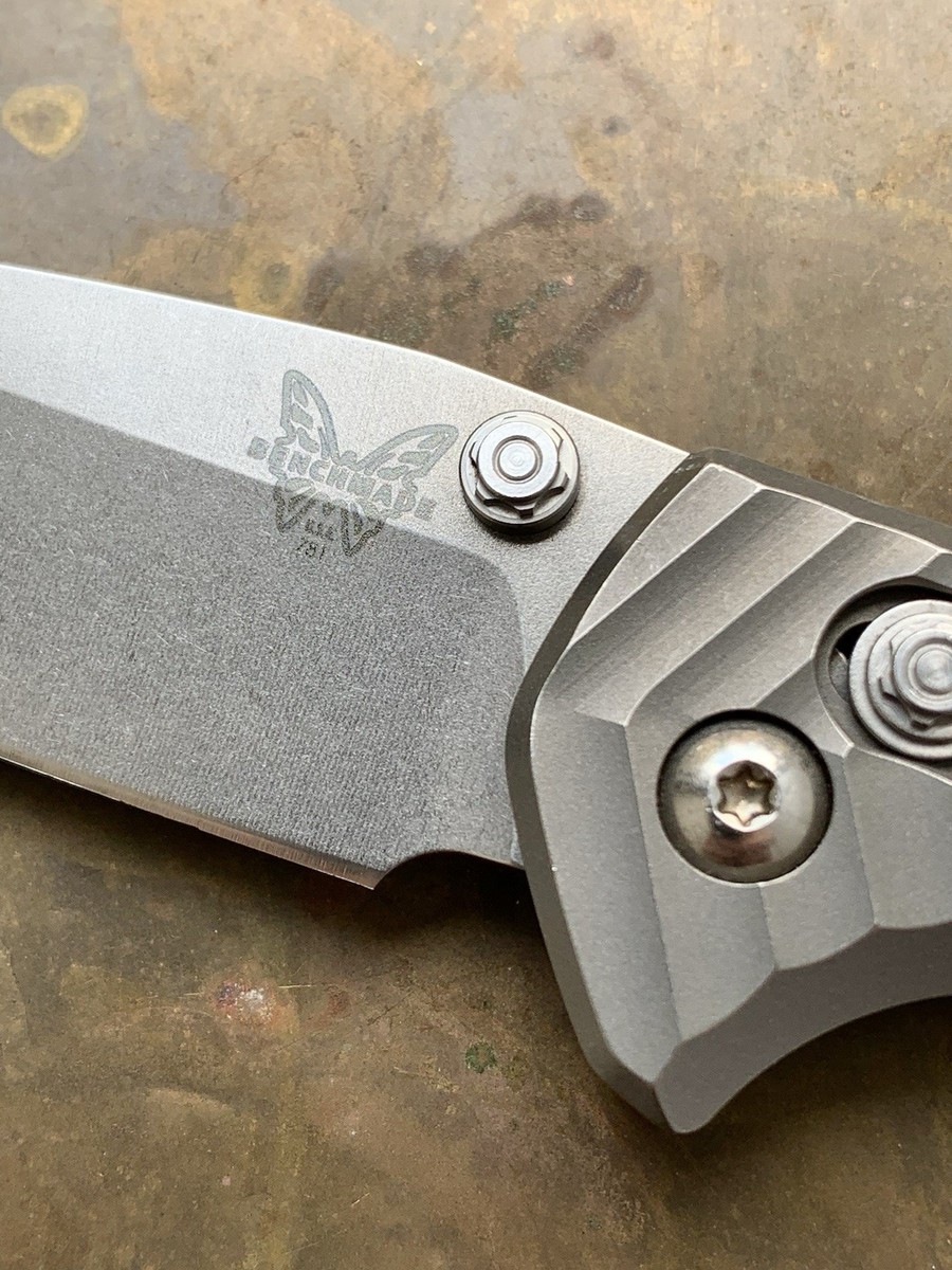 Benchmade Anthem 781 Axis Lock Folding Knife Titanium Stonewashed