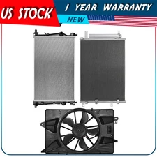 AC Condenser Radiator Cooling Fan Kit For 2015 2016 2017 Chrysler 200