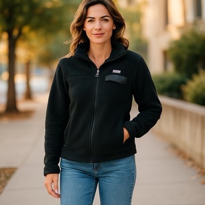 Patagonia Fleece Sherpa Full Zip Jacket Sweater Black Women's Size