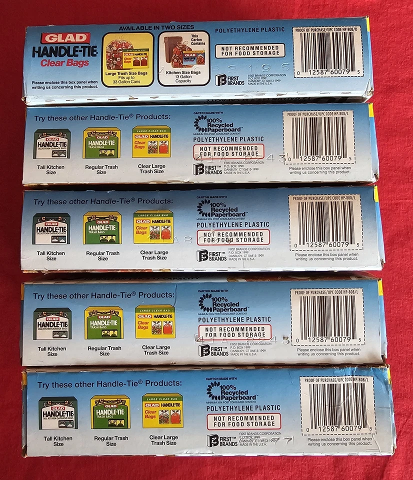NOS Vintage Glad Handle Tie Tall Kitchen CLEAR Garbage Bags Trash 10 ct - Lot 5 - Image 3 of 4
