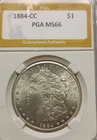 1884-CC BU Morgan Silver Dollar