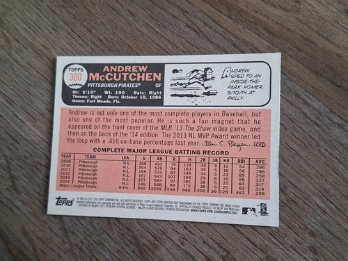 Original Artwork 1/1 SKETCH Card of Andrew McCutchen On 2015 Topps Heritage - Picture 2 of 2