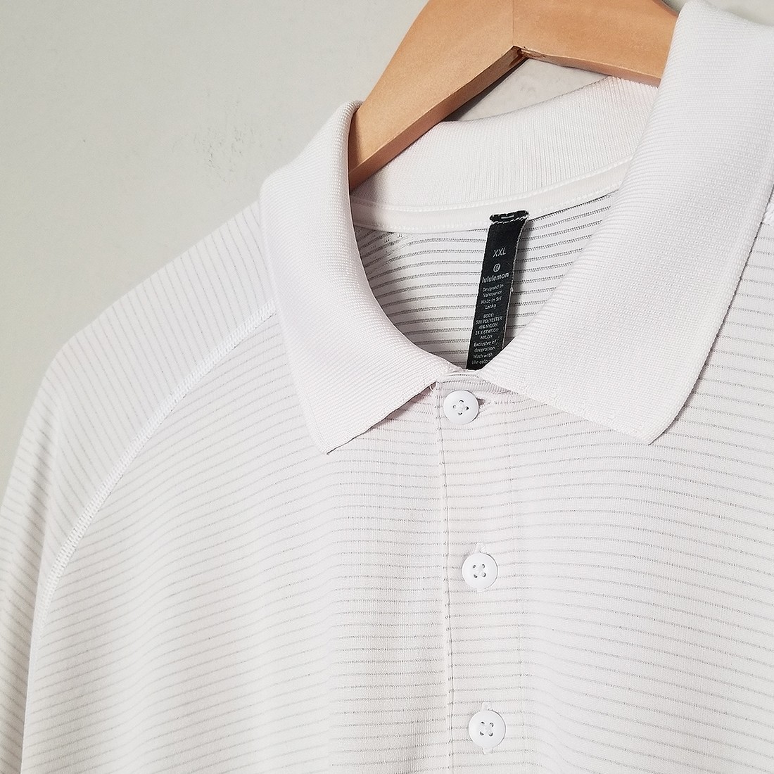 Lululemon Men’s XXL Metal Vent Tech Polo Shirt Off White Vented Breathable Golf thumbnail 5