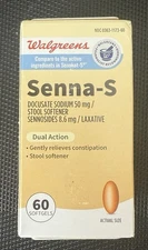 60 Walgrene (Senokot) Senna Softgels Dual Strength Exp 12/25 FREE FAST SHIP