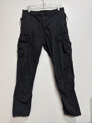H&M Cargo Pants Joggers Regular Fit Coupe Standard Faded Black Mens Sz 32