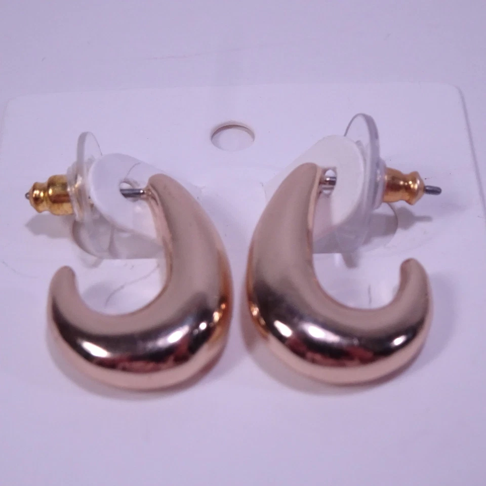 Pendientes tipo argolla Banana Republic AUREUS + ARGENT para mujer DORADOS GRUESOS NUEVOS CON ETIQUETAS 58 Foto 3 de 4