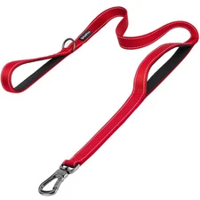 6FT Heavy Duty Dog Leash, Padded Handles, Reflective Nylon  All Dog Breeds, Red