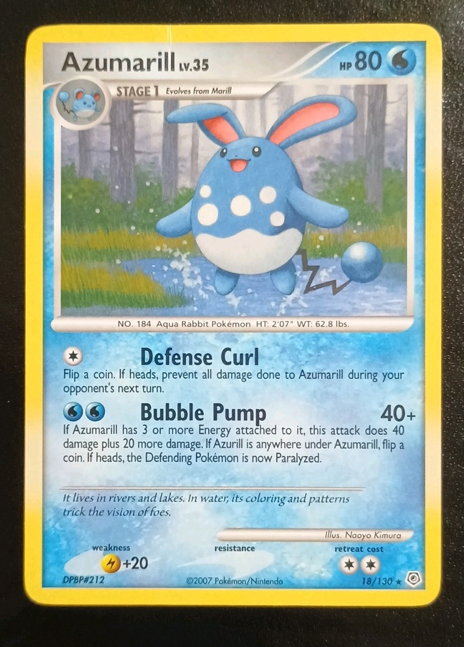 Pokemon - Azumarill - Diamond & Pearl 18/130 - Rare - LP