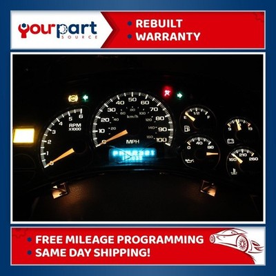00-02 SUBURBAN INSTRUMENT CLUSTER SPEEDOMETER GAUGES 15758075 ODO PROGRAMMING