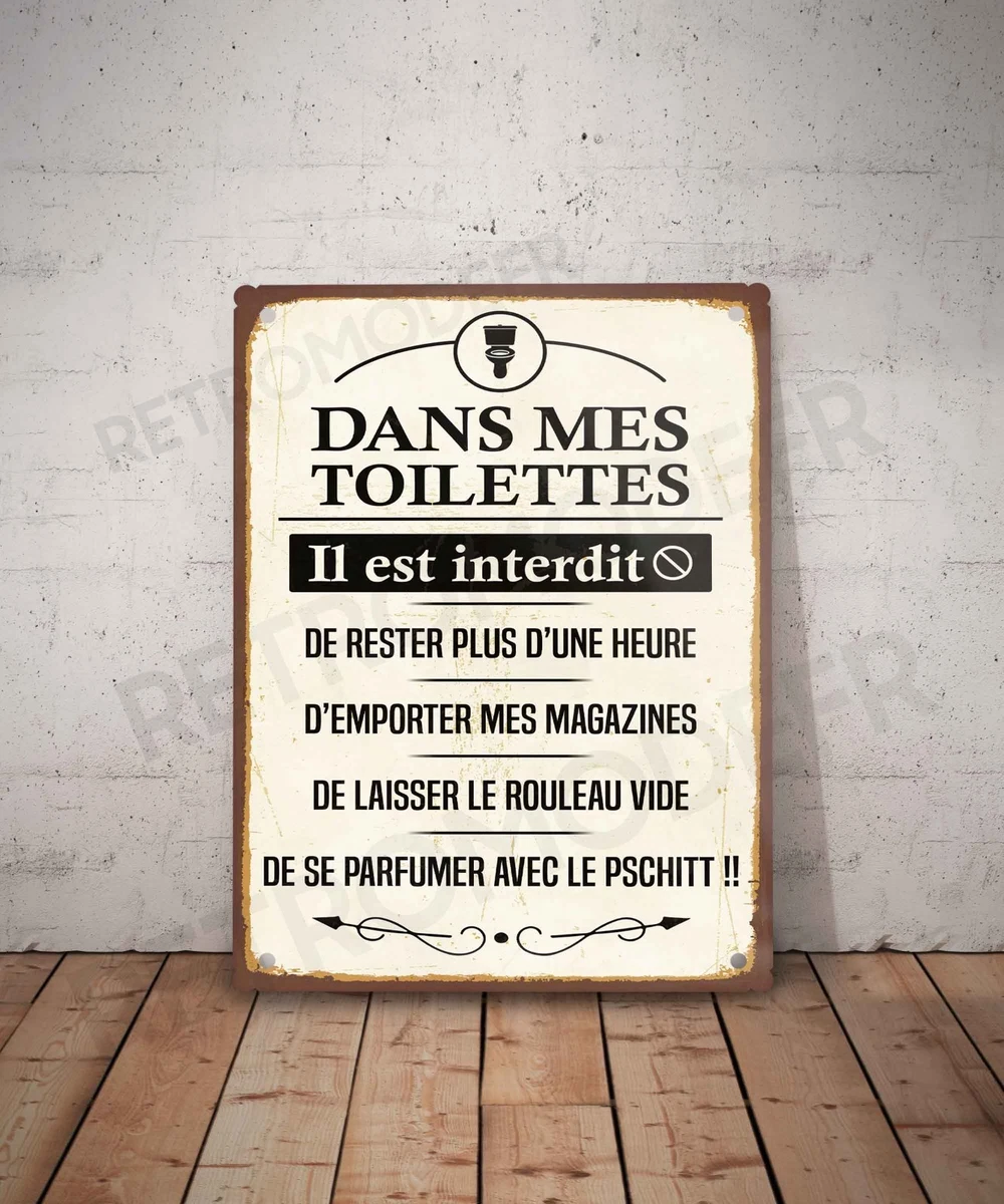 Plaque Décoration WC "Défense D'uriner" En Aluminium - Blanche, Marque Tamalou, Neuve, Fabrication Française