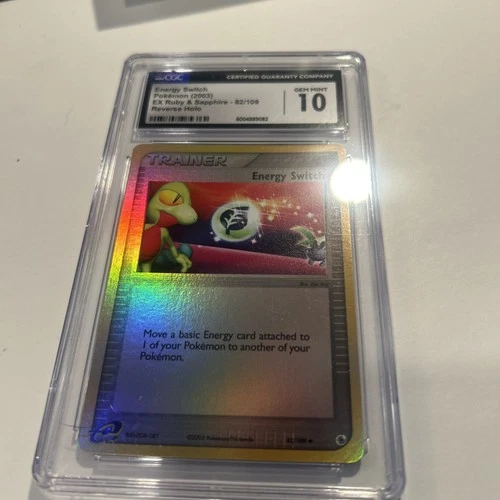2003 Pokemon EX Ruby & Sapphire Energy Switch Reverse 82/109 CGC 10 GEM MINT