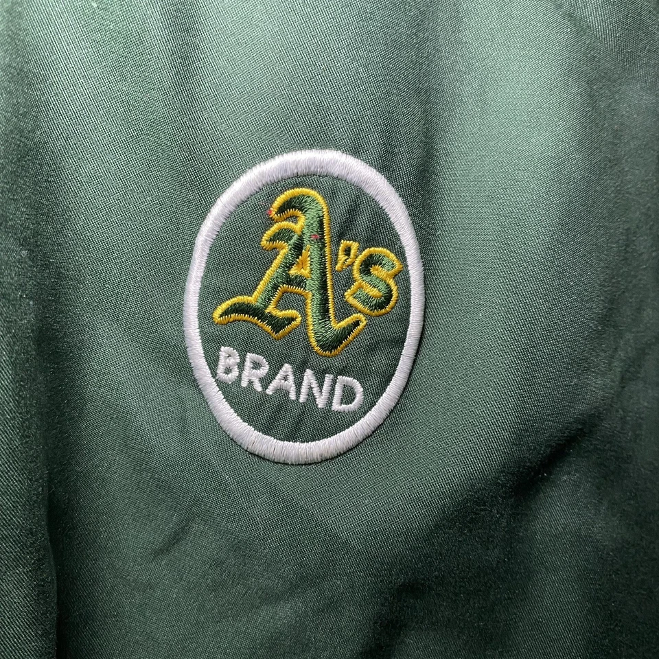 Vintage Antigue Genuine Merch Oakland Athletics A's Jacket Sz L Green - Image 3 of 4