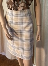 Vintage 60s A-Line Wool Plaid Skirt Small