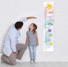 Personalised Cute Weather Sunny Rainbows Height Growth Sticker Chart Pack  