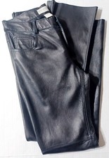 Hugo Buscati Collection Vintage Black Leather Pants with Lining, SZ 6.