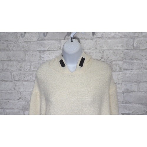 Zara Knit Wear Fancy Collection Girls Size 8 Cream Gray Pullover Sweater Hooded - Picture 5 of 17