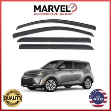 Out-Channel Window Sun Vent Visor Rain Guards Deflectors for Kia Soul 2020-2024