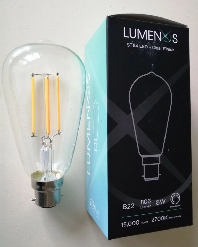 3x Vintage Filament LED Edison Bulb B22  Decorative  Light 8W - Image 2 of 4