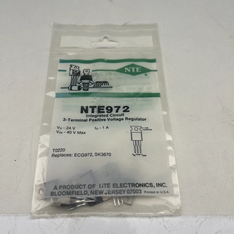 NTE 972 Pos Adj Volt Reg 24V 1A Voltage Regulator. bag of 7 - Image 3 of 4