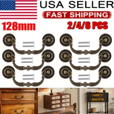 3.8in Hole Center Vintage Drop Bail Drawer Pull Antique Bronze Cabinet Handles