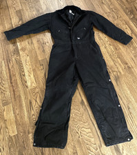 Walls Blizzard Pruf Black Denim Insulated Coveralls with Corduroy Collar Men  s M