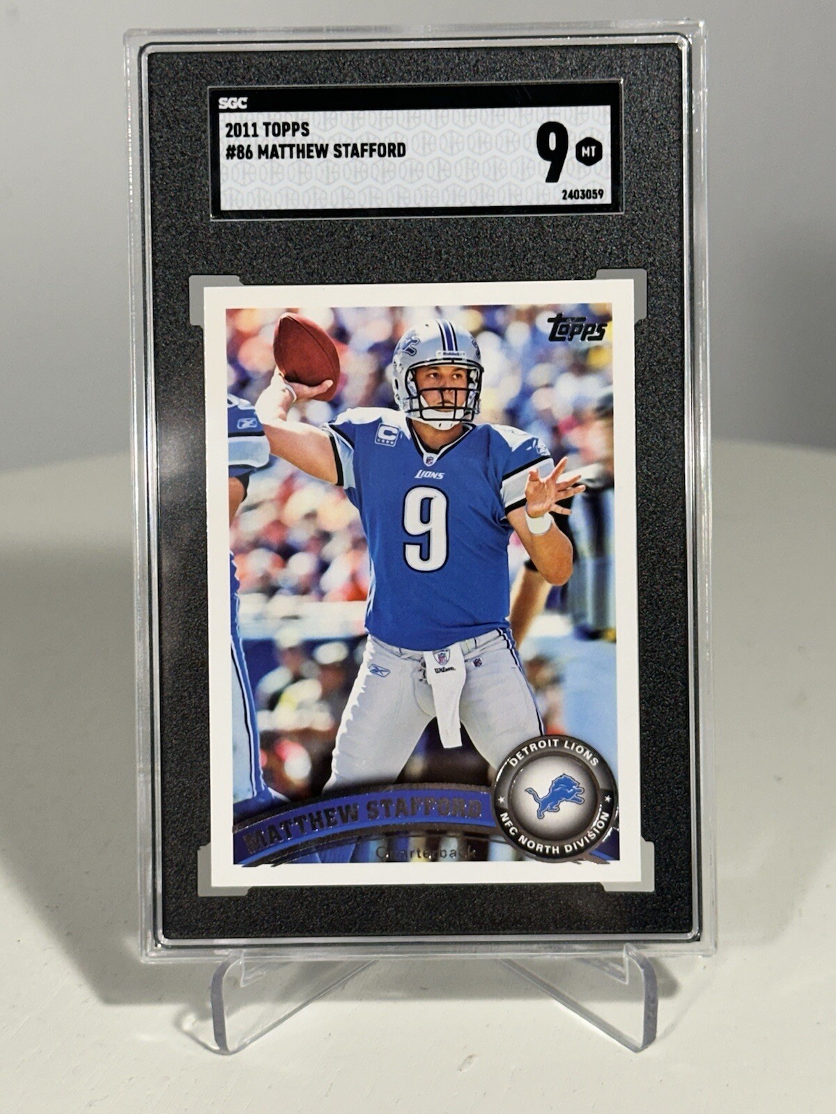 2011 Topps #86 Matthew Stafford SGC 9