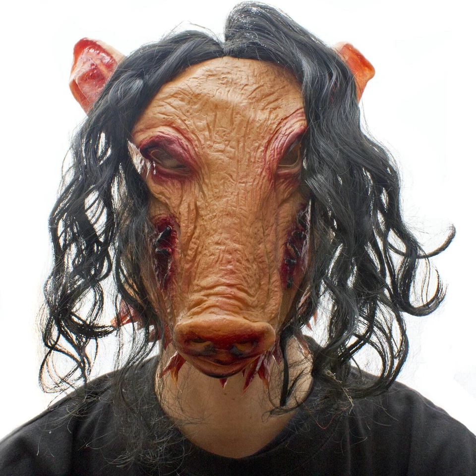 Horror Schweinemaske Pig Schweine Latex Maske Schwein Halloween Slasher Style - Bild 2 von 4
