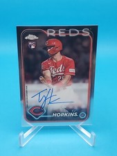 TJ Hopkins 2024 Topps Chrome RC #RA-TH Base Chrome Auto - Reds Rookie
