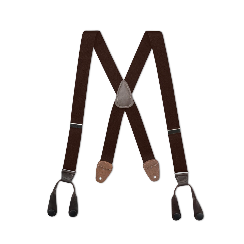 Tirantes con botones estilo X para hombre en 1 1/4" con cuero, hechos en EE. UU. Foto 4 de 4