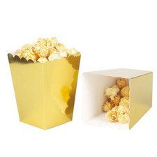 Gold Popcorn Boxes Cardboard Container For Party SuppliesPack of 36