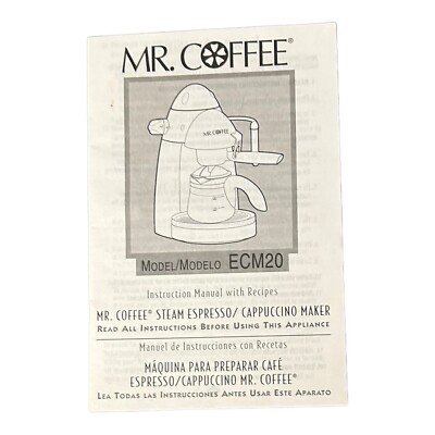 Coffee Steam Espresso Cappuccino Maker Operating Instruction Manual  ECM20