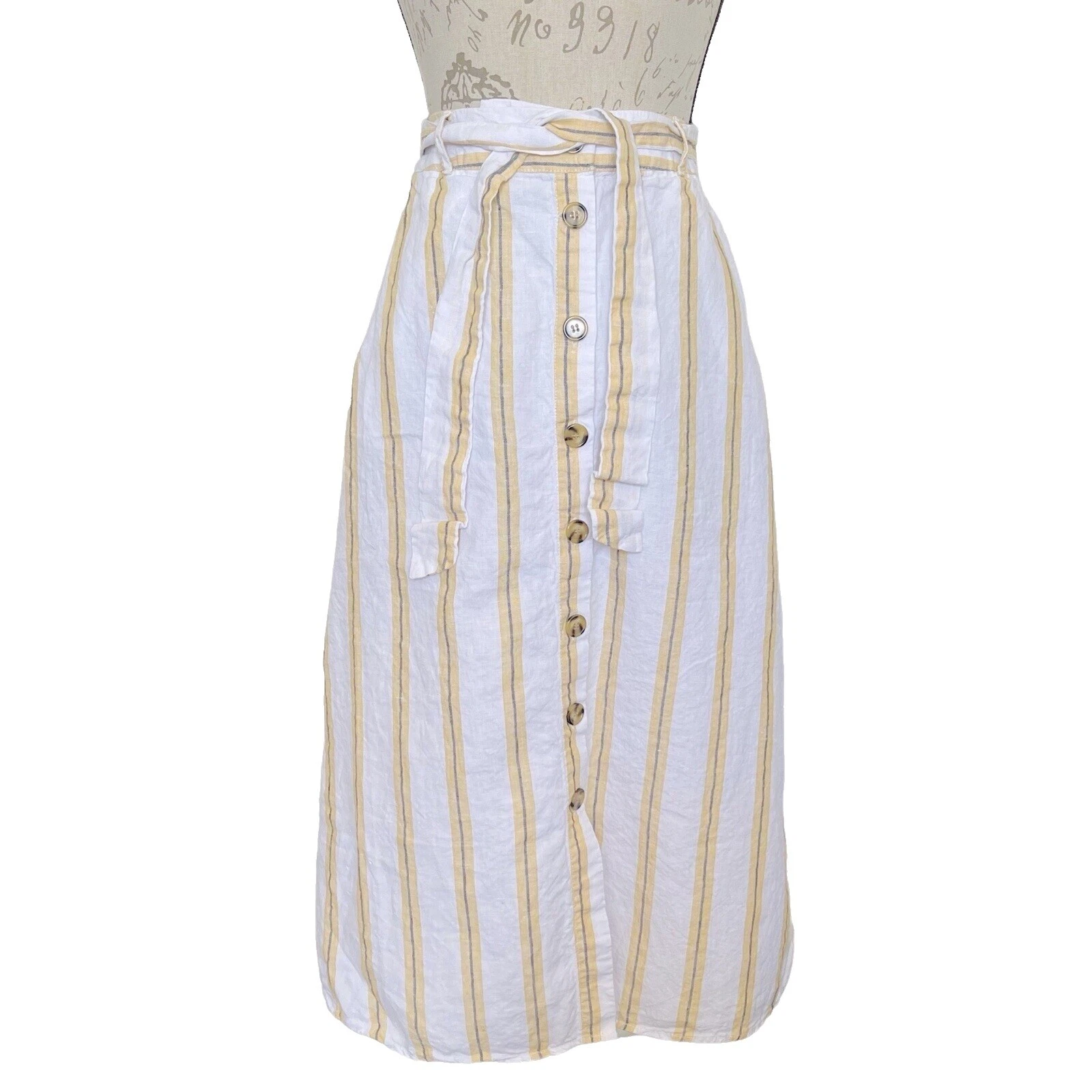 Женские льняные полосатые юбки Cynthia Rowley